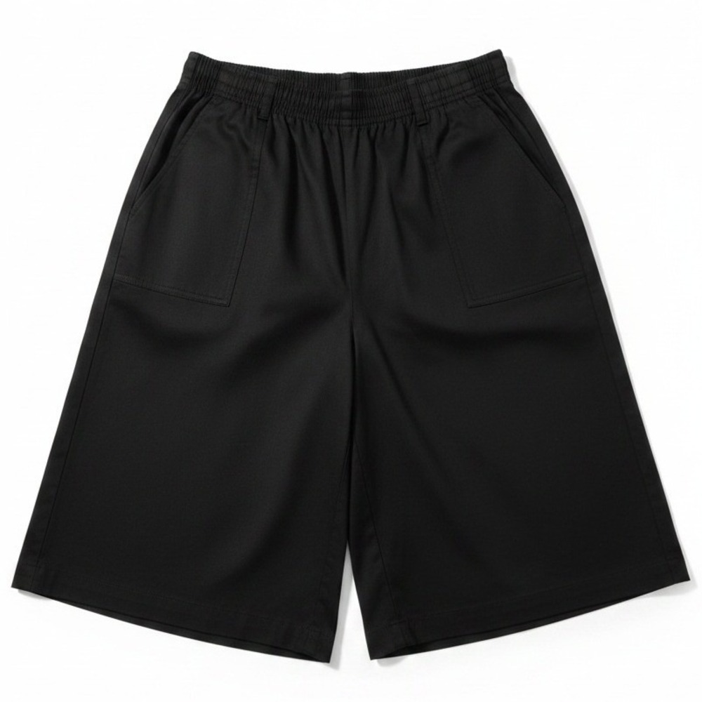 Nu Look Black Culottes Capri Pants, Women's Size 16, Elastic Waist, Vtg USA Made